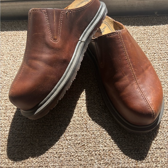 Dr. Martens Brown Leather Slip-On Clogs - Picture 4 of 6